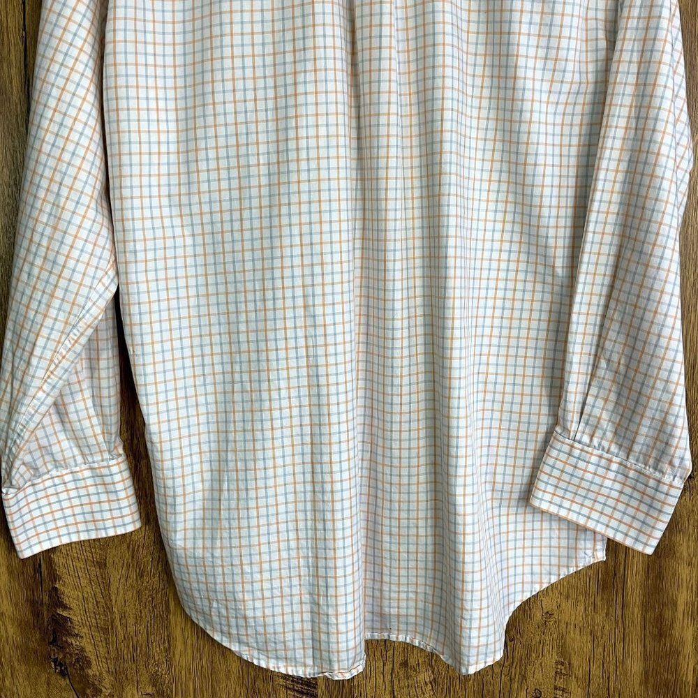 Peter Millar Plaid Button-Down, Light Blue & Oran… - image 8